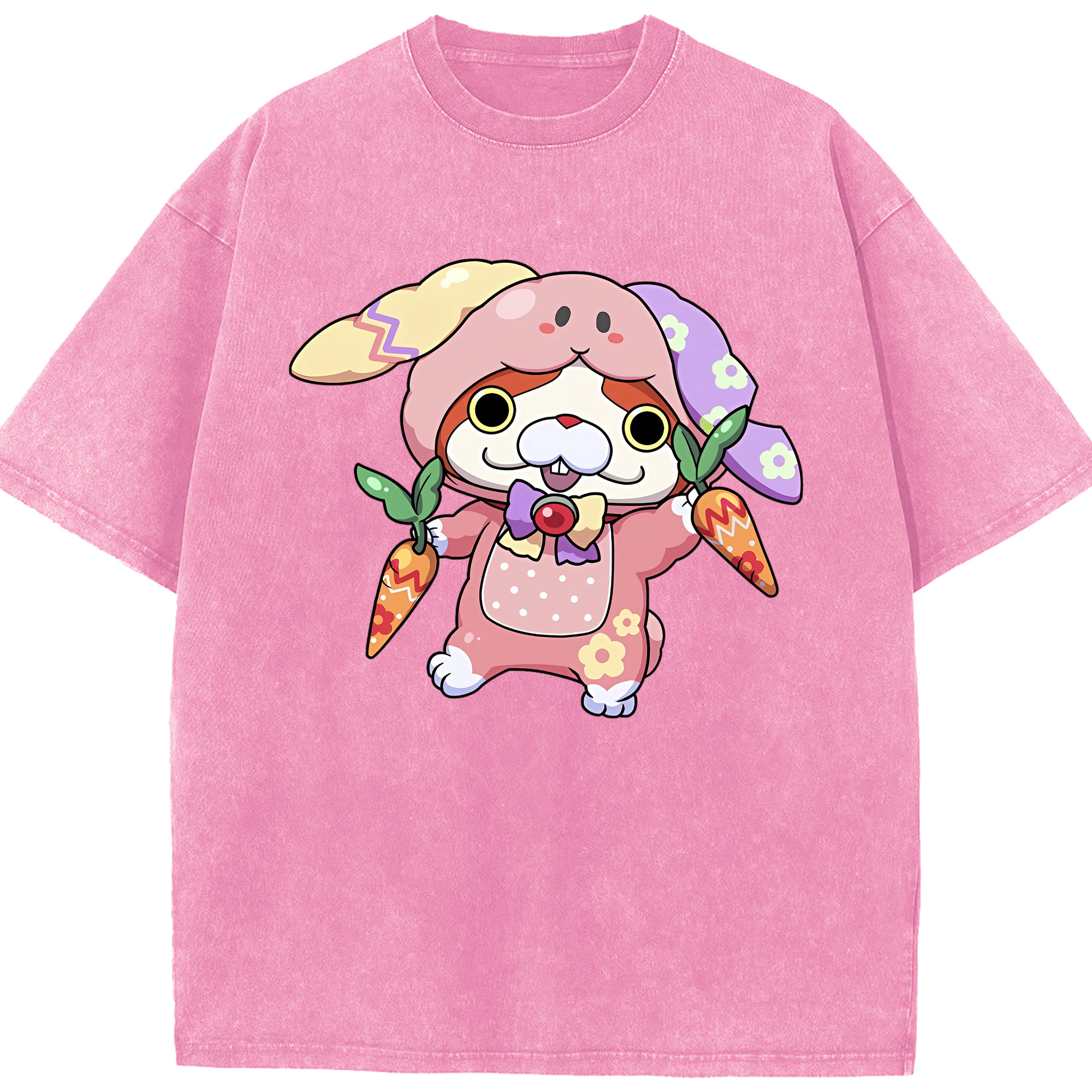 （画像用） 妖怪ウォッチ Yo-kai Watch 綿100% ヴィンテージ風 半袖Tシャツ（フロントプリント）